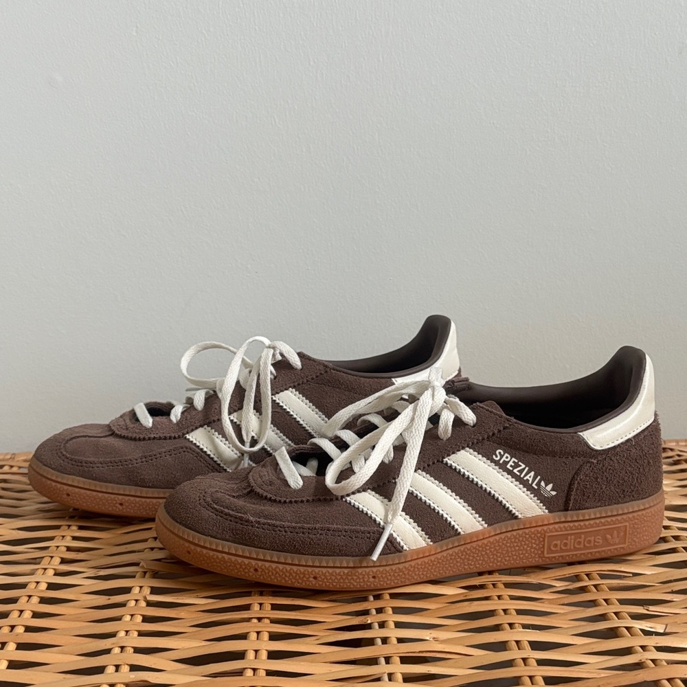 Adidas Spezial Chocolate Sneakers with Cream Stripes